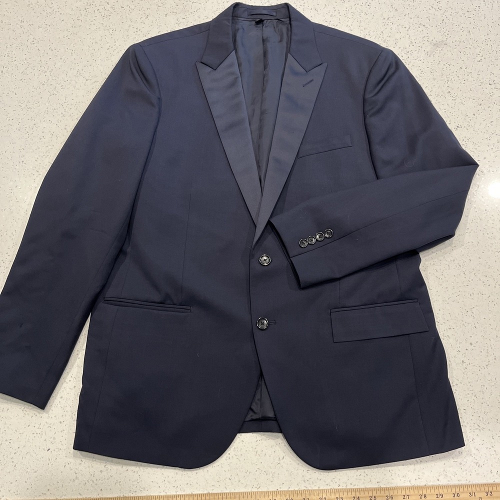 J.Crew Ludlow Tollegno 1900 Sz 44R Wool Sport Coat Blue Two Button Jacket